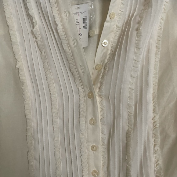 SOLD Lane Bryant Button and Ruffle Blouse - Picture 4 of 5